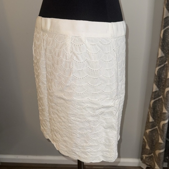 J Crew Scalloped Pattern Cotton Mini Skirt Size 6 - Picture 4 of 5